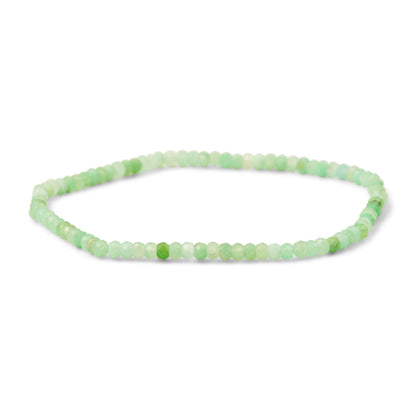 Mini Dainty Tiny Petite Seed Caviar Bead Stacking Round Faceted Genuine Natural Gemstone Aqua Blue Australian Jade Ball Stackable Strand Stretch Bracelet For Women Teen Adjustable