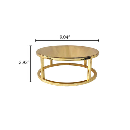 ANGYGH Gold Metal Cake Stand - Round Cupcake Dessert Stand Floating Cake Separator for Valentine's Day & Weddings Birthday Party Baby Shower Display (High 3.93'' Diameter 9.84'')