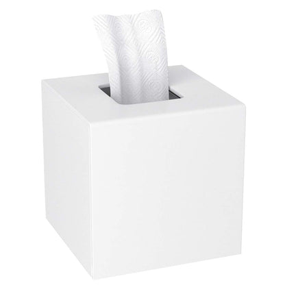 HIIMIEI Acrylic Tissue Box Cover Decorative Square Tissue Holder Napkin Dispensert for Bathroom-White