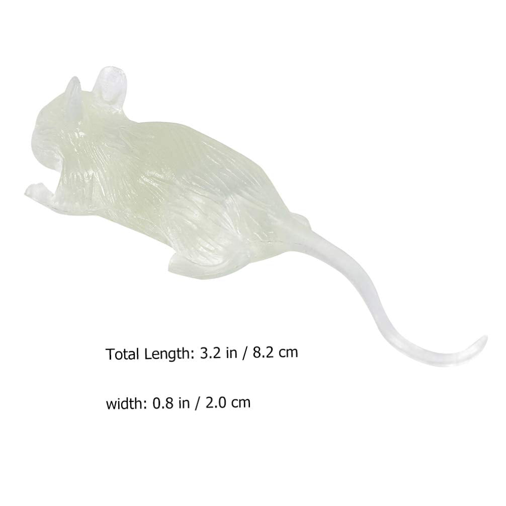 Totority Halloween Luminous Glow-in-the-Dark Mouse Toy 20Pcs Realistic Fake Mice for Halloween Party Pranks and Decorations Plastic 3.22 Inch