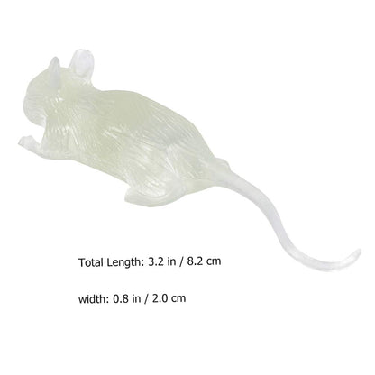Totority Halloween Luminous Glow-in-the-Dark Mouse Toy 20Pcs Realistic Fake Mice for Halloween Party Pranks and Decorations Plastic 3.22 Inch