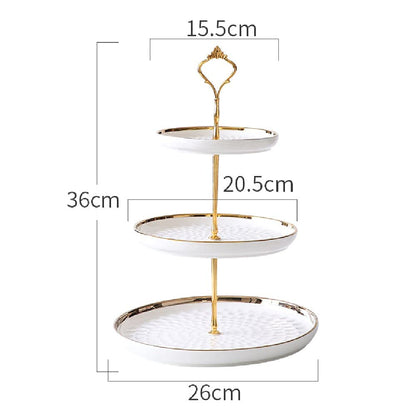 Aebor 3 Tier Round Porcelain Tiered Cupcake Stand, Tiered Serving Stand, Dessert Stand, Serving Tray Platter for Tea Party, Wedding and Birthday (Green)