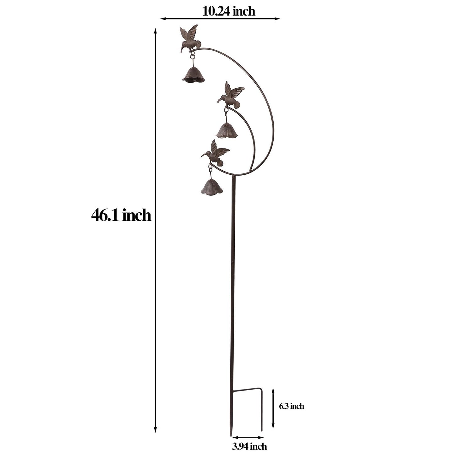 MNRYLKB Gardens Metal Hummingbirds with Bells for Outside Garden Art,Decorative Garden Stakes
