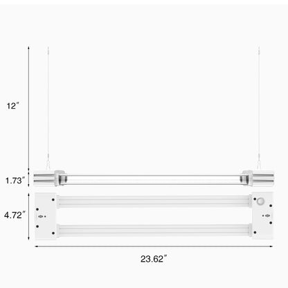BoostGro LED Grow Light Full Spectrum Modular Linkable 5000K Daylight + 660nm Red Indoor Plant Lighting Fixture (2 FT, White) (1 Pack)