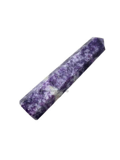 WholesaleGemShop 3 Inch (70 mm) Lepidolite Gemstones Obelisk Tower Jumbo Facet Aura Rock Crystal Natural Polished Earth Wand Spirit