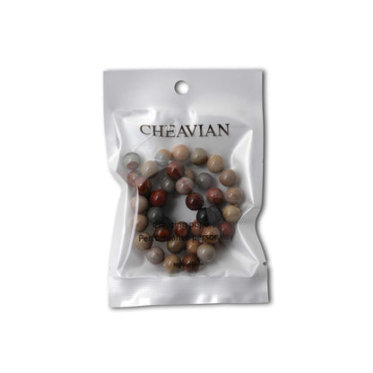 CHEAVIAN 35PCS 10mm Natural USA Picture Stone Gemstone Round Loose Beads for Jewelry Making DIY Findings 1 Strand 15"