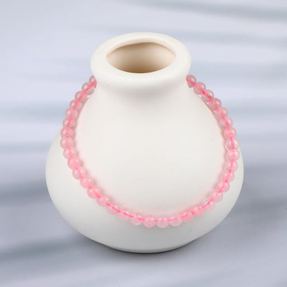 LPBeads Handmade Natural Gemstone Stretch Elastic 4mm Rose Quartz Bracelet Healing Crystal Round Stone Beads Jewelry Gifts for Women Men