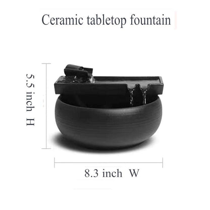 Ceramic Tabletop Fountain for Indoor and Outdoor Table Desk Office Patio (Ceramic Fountain)