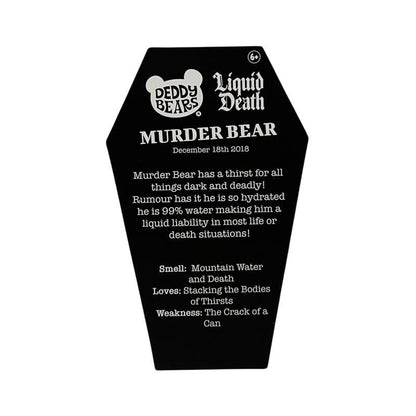 Deddy Bears X Liquid Death Murder Bear | Plush Toy Bear | Horror | 12 Inch Collectible Teddy Bear in Coffin