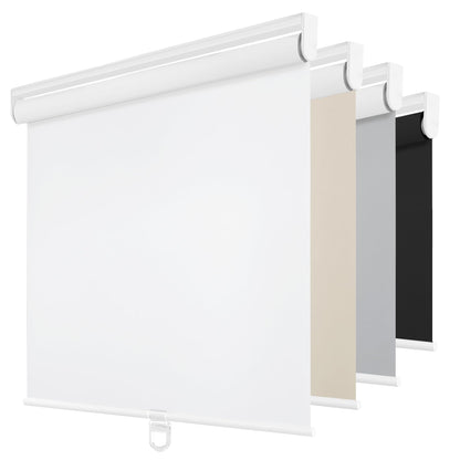 ChrisDowa Cordless Blackout Roller Shades for Windows, Thermal Insulated UV Protection Pull Down Shades, Total Blackout Window Blinds for Home, Office, Bedroom, Door (22" W x 72" H, White)