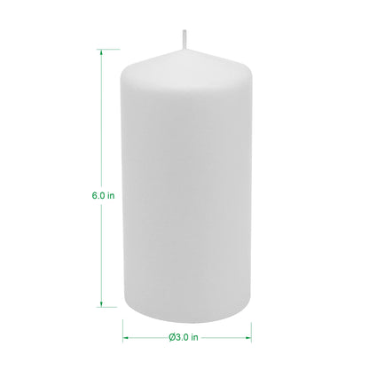 Stonebriar Unscented White Tall Pillar Candles, 65 Hour Burning Candle Pillars, Perfect for Decor, Weddings, Emergencies 3" X 6", 6 count