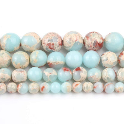 35pcs 10mm Snakeskin Imperial Beads Natural Gemstone Beads Round Loose Beads for Jewelry Making
