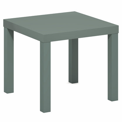 Furinno Classic Side Table, Square Modern End Table with 1.8" Triple Thick Tabletop, Simple Night Stand, Bedside Table, Toolless Assembly, for Living Room, Bedroom, Sage Green