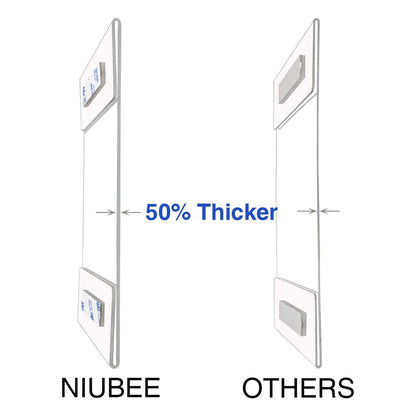 NIUBEE Acrylic Sign Holder 8.5x11 Inches Horizontal,Clear Plastic Wall Mount Sign Holder Poster Paper Holder with Free Double Sided Tape for Office, Home, Store, Restaurant-No Drilling(6 Pack)