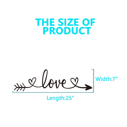 AnFigure Love Quotes Wall Stickers: Inspirational Vinyl Art Couples Wall Decals for Home Bedroom Bathroom Living Room - Love Arrow 25"X7"