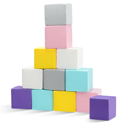 MODEREVE Foam Blocks for Toddlers, Soft Building Blocks for Toddlers Colorful Stacking Blocks for Kids - 12 Pieces