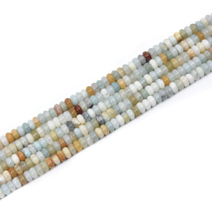 160pcs 4x2mm Natural Amazonite Disk Rondelle Spacer Stone Semi Precious Gemstone Loose Beads for Jewelry Making 15 Inch