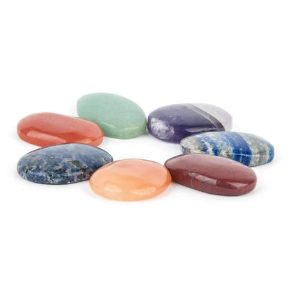 GEMSCITE Seven Chakra Set Thumb Worry Stones Metaphysical Gemstone Crystal Healing Reiki Men Women Gift FENG Shui Positive Energy Love Wellness Palm Stones Wicca Powerful