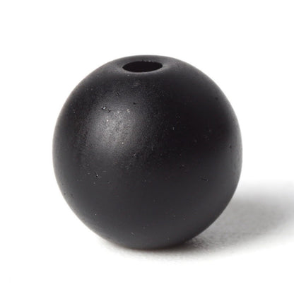 100Pcs Natural Stone 8mm Glass Black Matte Beads Round Loose Gemstone Energy Healing Beads Hole Size 1mm DIY Smooth Beads Jewelry Making