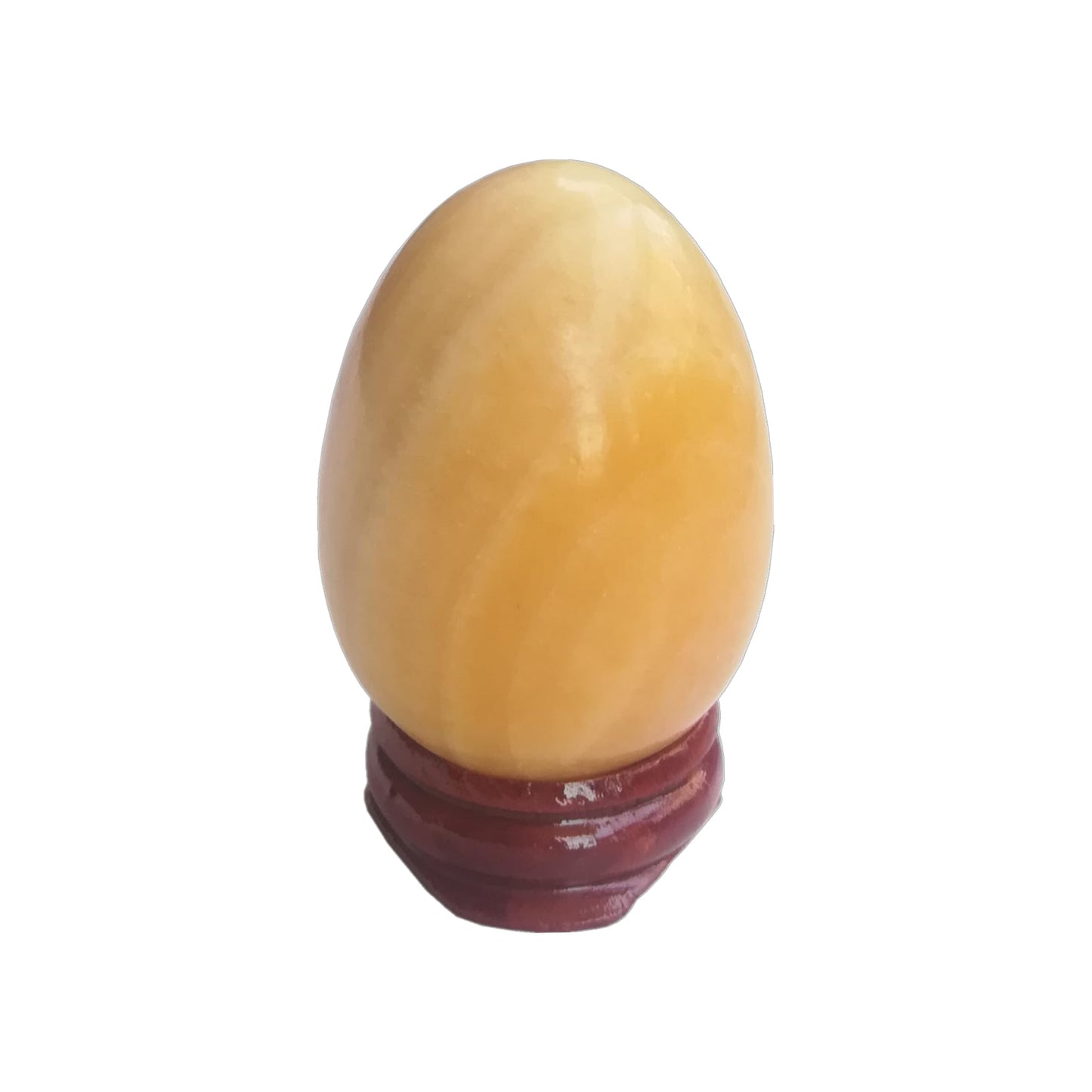 Sunshcat Natural Yellow Jade Egg Shaped Meditation Chakra and Home Decor Balance Crystals and Healing Stones Statue Set,35 * 50mm Easter and Thanksgiving Gift,with Wooden Bracket