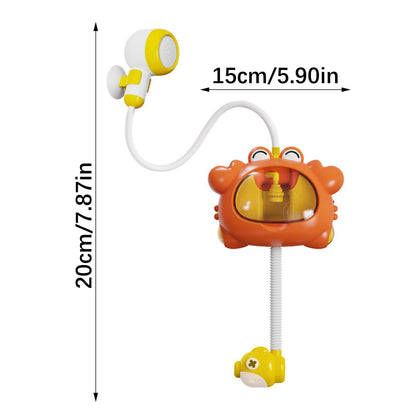 Interactive Crabs Shower Head Toy Bubble Blower with Music and Light for Toddler Bathtub Fun Entertainment Bath Play LED Light Bath