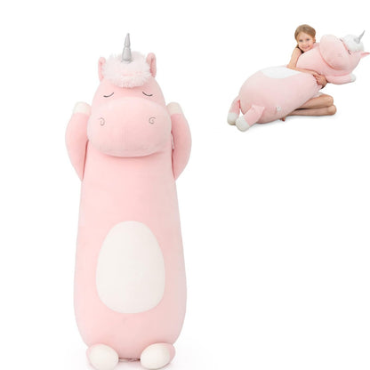 MorisMos 36.2" Unicorn Body Pillow Large Hugging Pillow Unicorn Stuffed Animal,Soft Plush Toy for Kids Girl, Animal Body Pillow, Pink