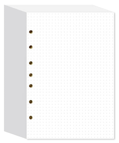 Dotted Filler Paper Pack of 300 Sheets, 7 Hole Punched Planner Refills 5 1/2 x 8 1/2 Inches, Fit 3 or 7 Ring Mini Binders