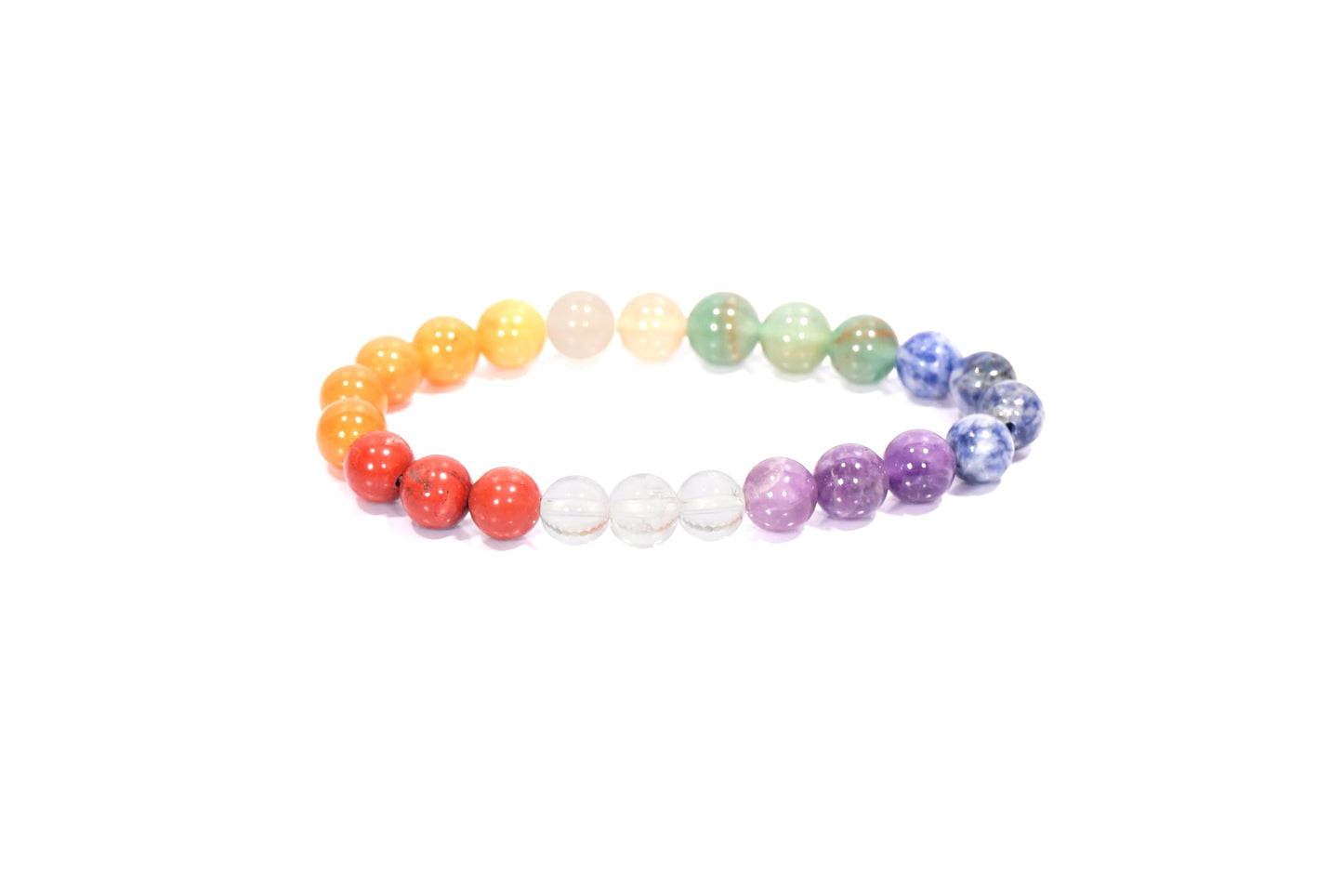 L PEDRA & CRYSTAL 8mm Natural Gemstone Seven Chakra Bracelet | Handmade Beaded Bracelet for Women & Men | Energy Balance & Everyday Wellness Jewelry