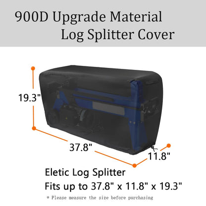 YHINGG Log Splitter Cover Waterproof 900D Oxford Cloth 37.8" x 11.8" x 19.3" Suitable for 5-9 ton Gas or Electric Log splitters Weather-Resistant Wood Splitter Cover (5-9 Ton)