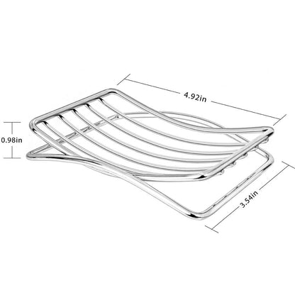 GUUKAR Soap Dish Stainless Steel Bar Soap Holder for Shower Bathroom, Self-draining Soap Dishes Sponge Holder for Kitchen Sink, Easy Cleaning Quick Dry(Soap Saver Not Included)