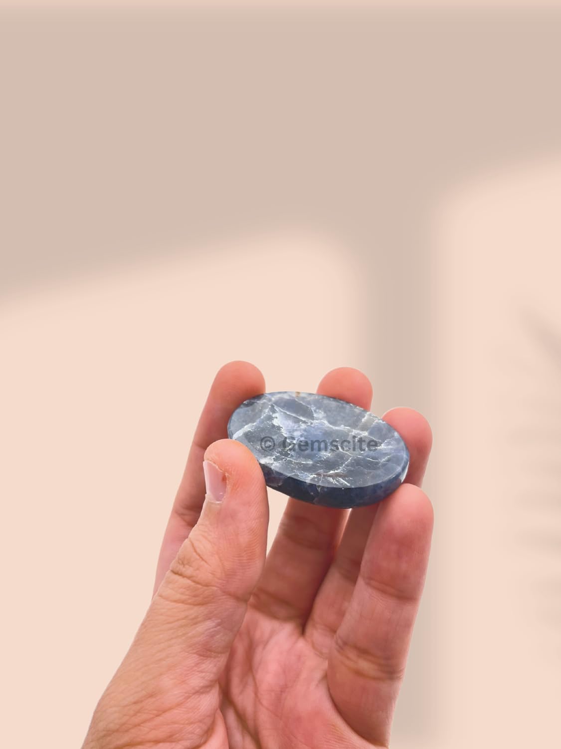GEMSCITE Iolite Thumb Worry Stones Metaphysical Gemstone Crystal Healing Reiki Men Women Gift FENG Shui Positive Energy Love Wellness Palm Stones Wicca Powerful