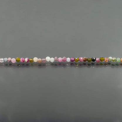 Gemimpression Handmade Multi Tourmaline Bracelet – Natural Genuine Gemstone – Birthstone Jewelry – 14K Gold Plated Adjustable 8 Inch Chain – Micro Beads Chakra Bracelet – Christmas Gift