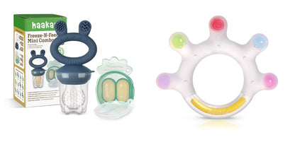 Haakaa Baby Fruit Food Feeder & Large-Palm Baby Teether Combo