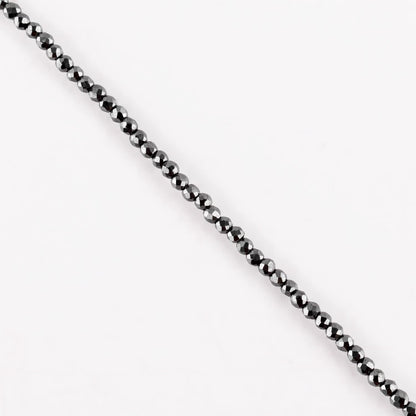 QNAVIC Hematite Gemstone Micro Round Beads Danity Choker Bangle Bracelets for Women, Handmade Jewelry Healing Chakra Crystals, Silver Plated 8 inch Number Beads for Bracelets Gift for Her.