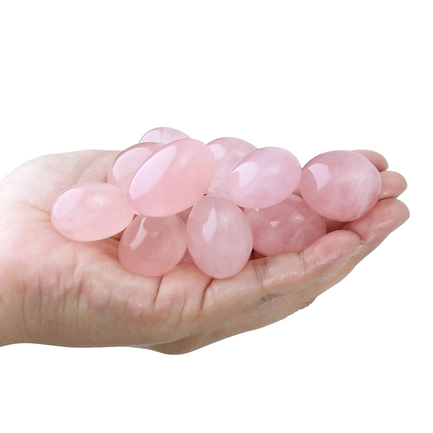 Namzi Brazilian Tumbled Polished Natural Rose Quartz Stones, Crystals and Healing Stones Quartz Bulk for Wicca, Reiki, Healing Energy, Chakra Stones, Witchcraft Supplies(10 Pcs)