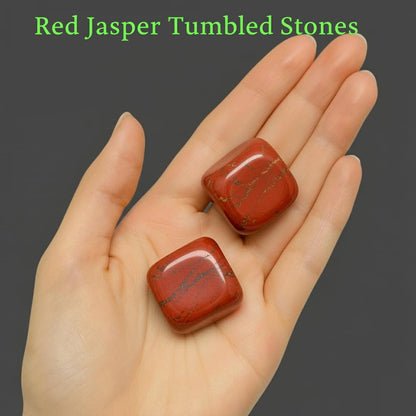 Red Jasper Tumbled Stone – Natural Crystal Gemstone for Strength, Grounding & Positive Energy – Pocket Stone for Meditation, Reiki, Chakra, Yoga & Spiritual Décor