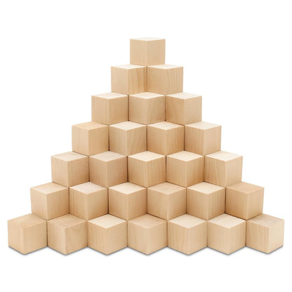 DIY Wood Cubes 1-1/4-inch, Pack of 50 Small Wooden Blocks, Wood Blocks for Crafts, STEM and Blank Wooden Dice, by Woodpeckers