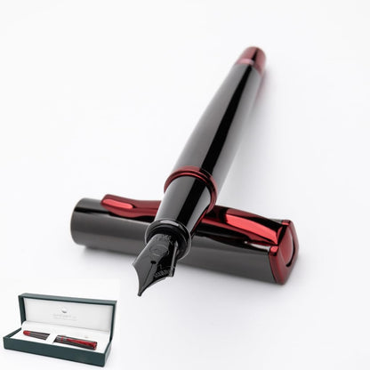 Monteverde USA Impressa Fountain Pen Gun Metal with Red Trim - Fine Point - JoWo German Nib