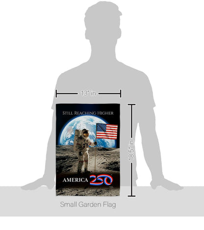America 250 Flag Astronaut Milestone Moon Landing Garden Poster 2 Pcs Pack Official Licensed Merchandise Garve Yard Decor Canvas Print Textile Woven Tapestry USA 250th Anniversary Decoration Gift