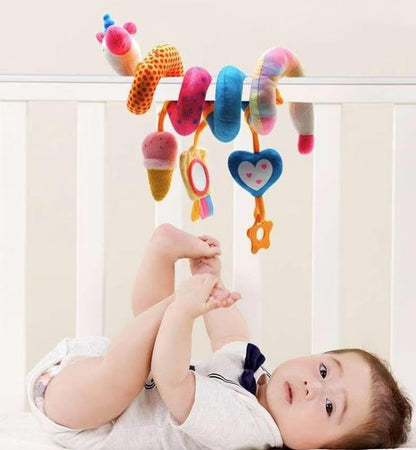 GZYFUVALW Spiral Car Seat & Stroller Activity Toys-Baby Sensory Toys for Babies 0-12 Months Boys Girls - Hanging Toys Carseat Crib Stroller, withbRattle, Mirror, Crinkle, Squeaky Baby Gifts 02
