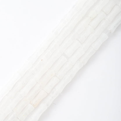 5x12mm Natural White Jade Stone Bamboo Shape Gem Healing Energy Loose Spacer Beads for DIY Necklace Bracelet Earring