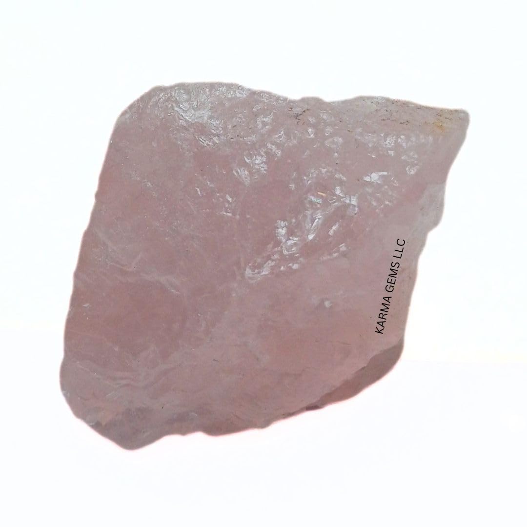 Karma Gems 5 Pcs Rose Quartz Natural Crystals - Raw Tumbling Cool Agate Crystal Stones - Rock Collections for Kids - Pink Healing Stones for Meditation, Chakra Balancing, and Energy