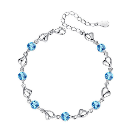 Pearl Bracelets for Women,Freshwater Pearls Crystal Bracelet Boho Bracelets Bead Bracelet Gifts (Blue)