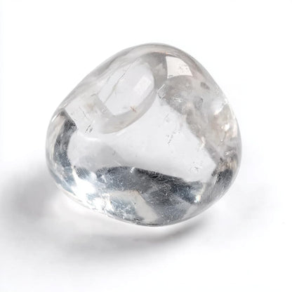 Polished Clear Quartz Healing Crystal Stone – 1 Pc 1.2" Worry Stone for Anxiety, Pocket Palm Gemstone, Super Large Handpicked Natural Tumbled Rock for Meditation, Reiki, Chakra, Home Decor