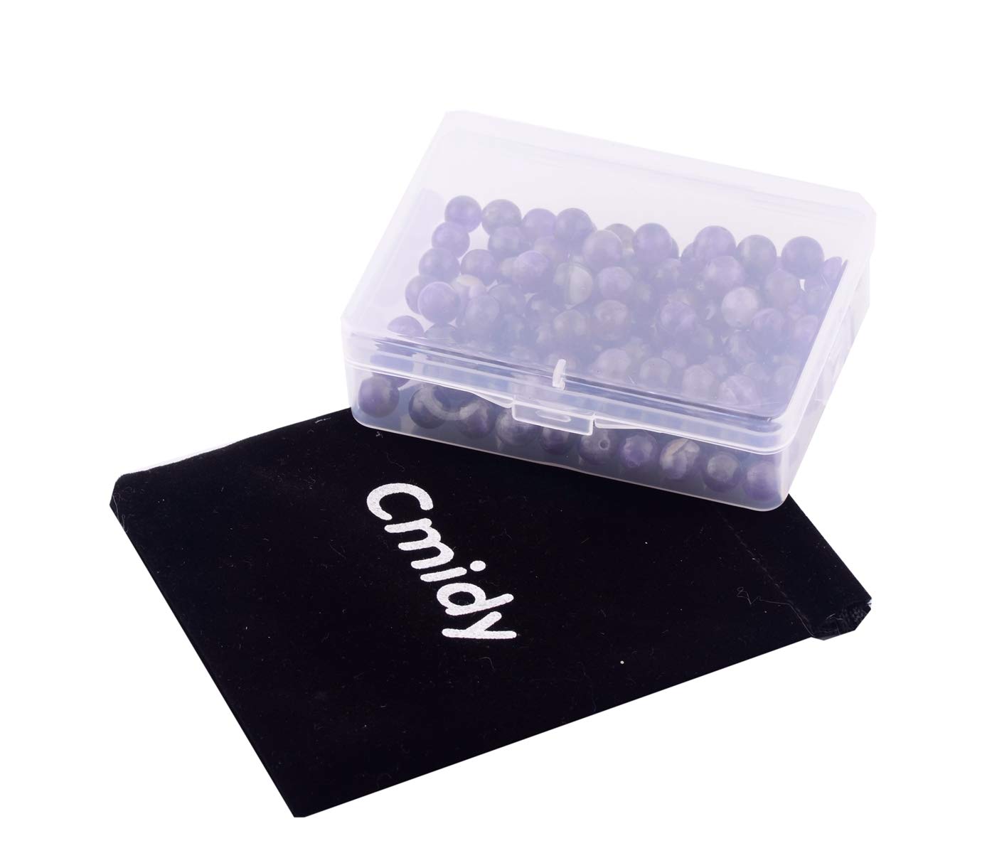 Natural Stone Beads 100pcs 8mm Amethyst Round Genuine Real Stone Beading Loose Gemstone Hole Size 1mm DIY Charm Smooth Beads for Bracelet Necklace Earrings Jewelry Making (Amethyst)