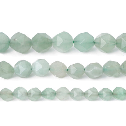 BEADIA Faceted Natural Green Aventurine Jade Stone Round Beads 8mm 36cm/Strand for Jewelry Making