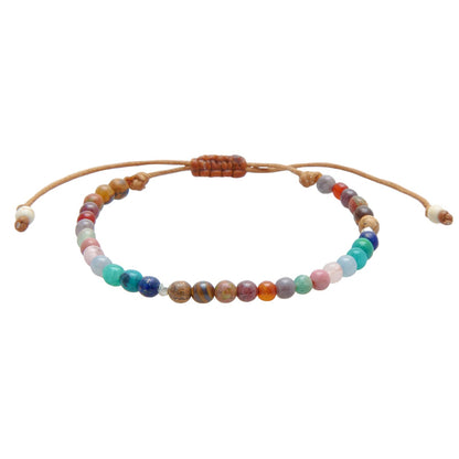 Lotus and Luna 4MM Energy Chakra Healing Bracelet with Real Stones Jade, Pearl, Rose Quartz, Amethyst, Moonstone (Master Healer)