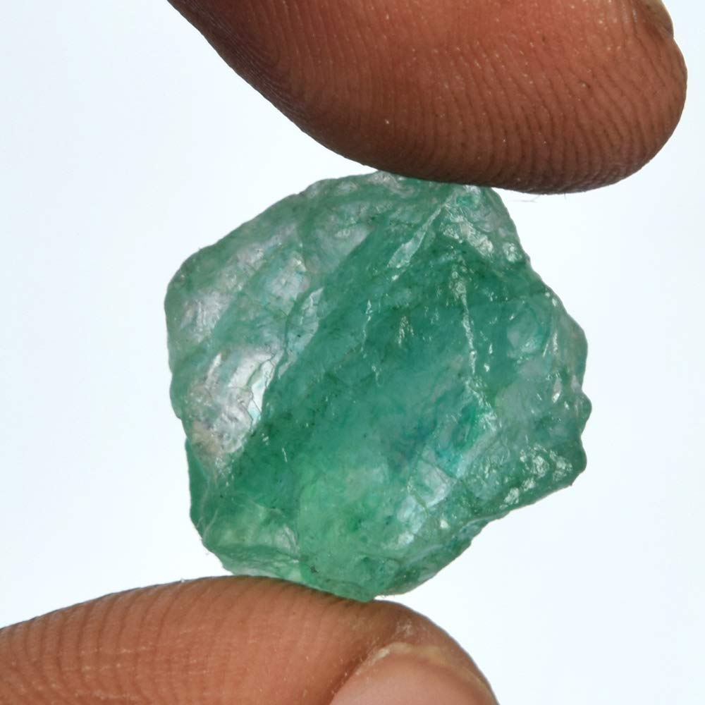 GEMHUB Loose Rough Emerald Green Gemstones for Jewelry Making 11.50 Ct Crystals and Healing Stones | Rough Emerald Gem Stones