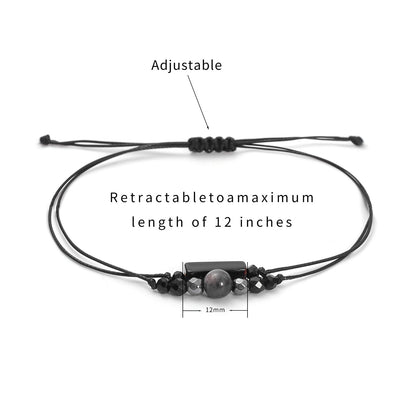 MTJAHPS Protection Bracelet, empath protection, black obsidian Crystals and Healing Stones Bracelet for Women ，Luck ，Anxiety and Stress Clam Bracelet (Triple Protection A)