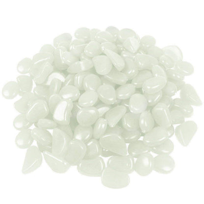 4.8Lbs 1100pcs Glow in The Dark Stones Garden Pebbles Rocks Indoor Outdoor Decor Luminous Stone for Walkways Driveway Yard Grass (White in Daytime, Blue in Night)